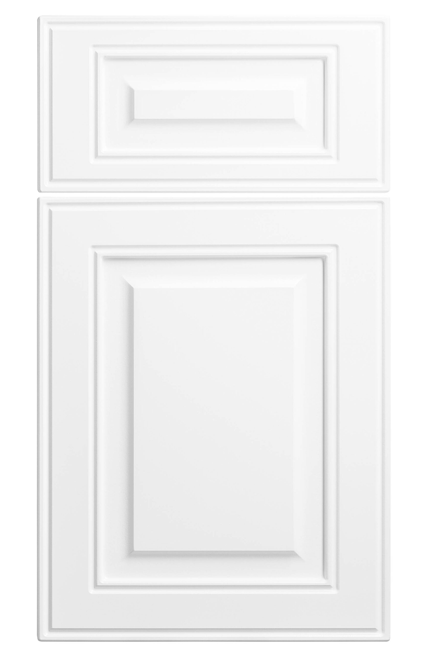 Front view of a white Columbia cabinet panel that Heart of Home Kitchen and Bath Inc can install