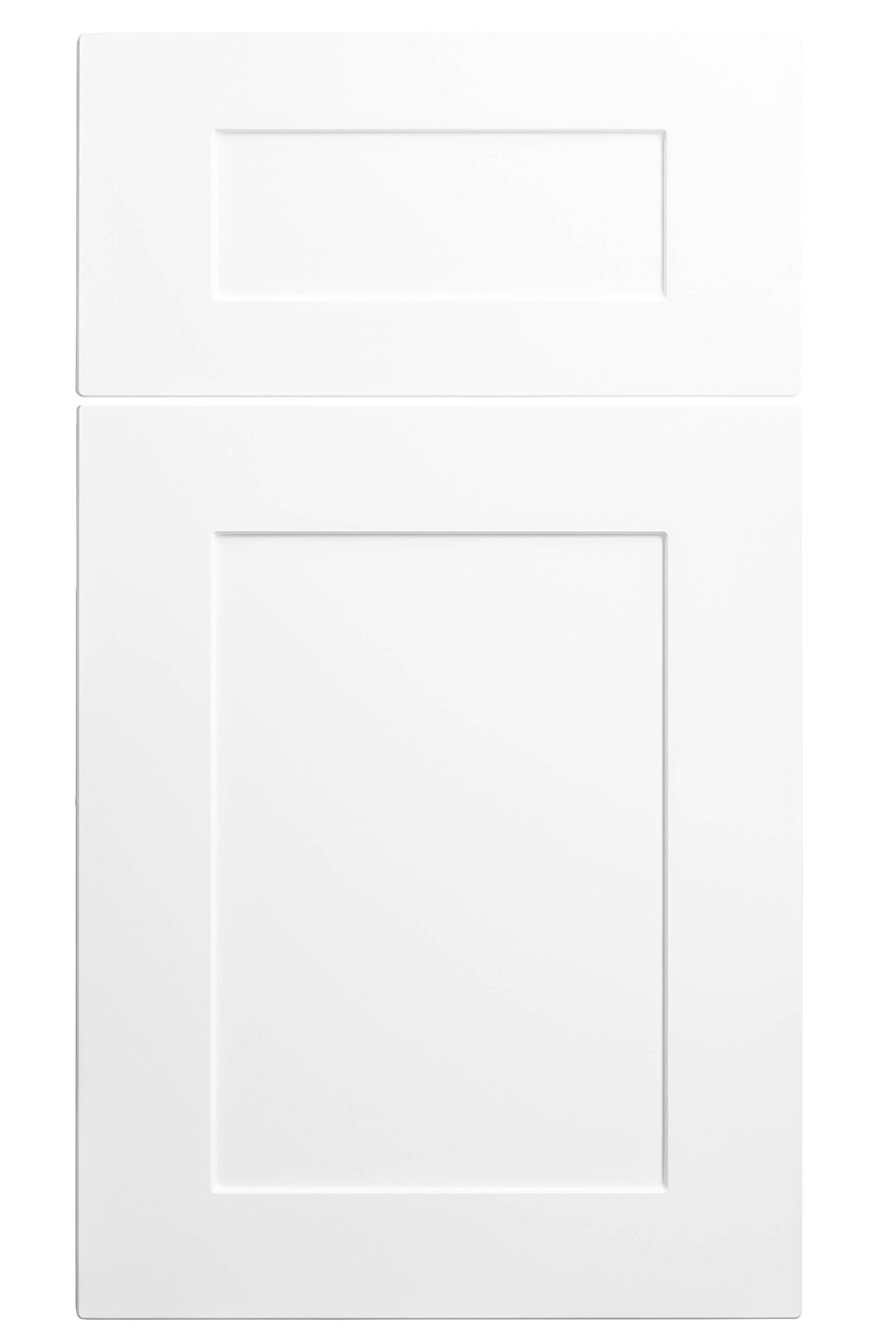 Front view of a white Concord cabinet panel that Heart of Home Kitchen and Bath Inc can install