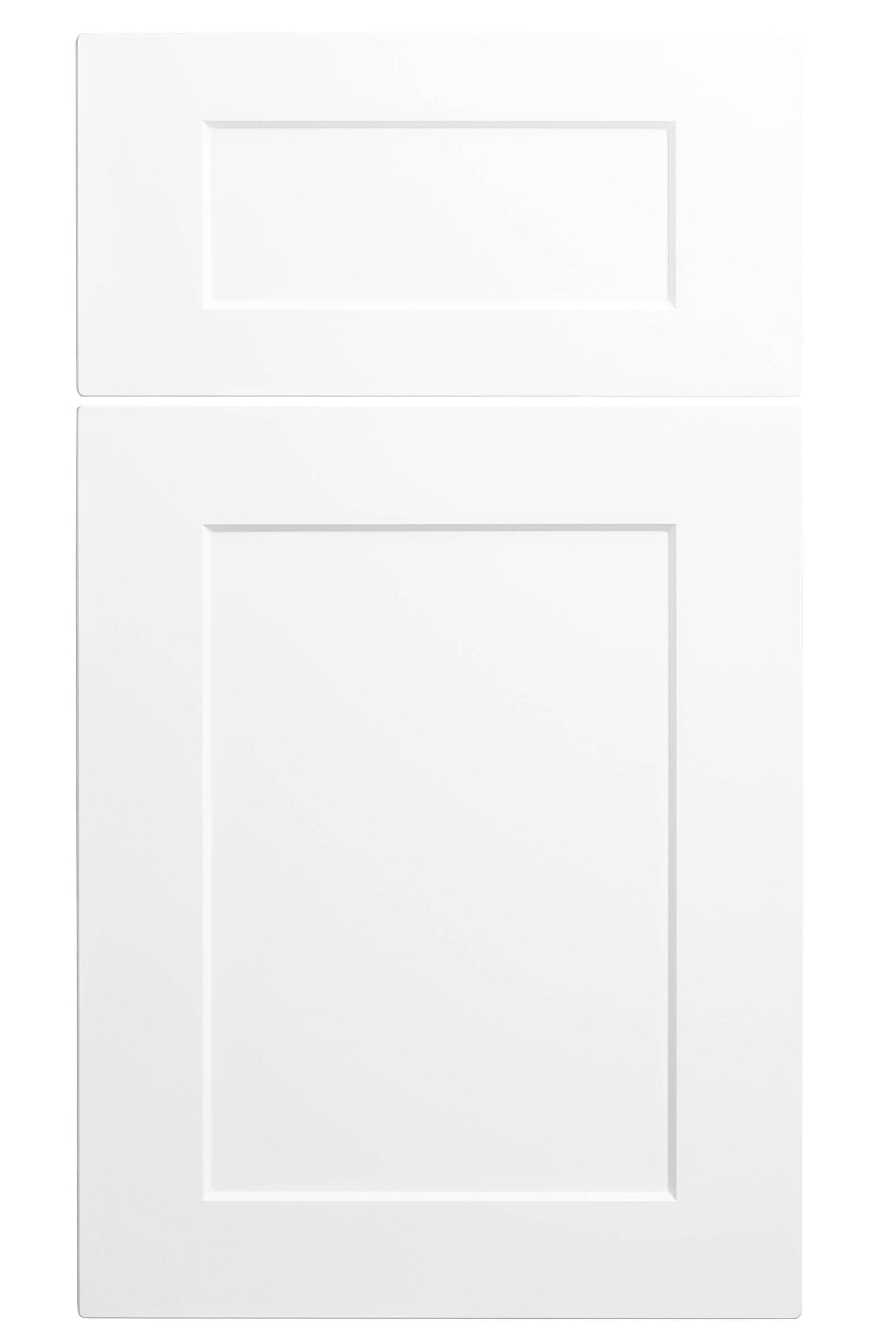 Front view of a white Whistler cabinet panel that Heart of Home Kitchen and Bath Inc can install