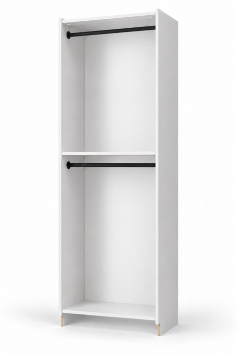 Closet section with two hanging rods